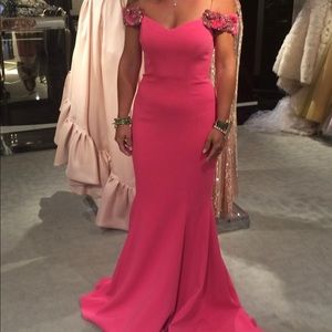 Gorgeous badgley mischka hot pink gown bought at Saks Fifth NYC